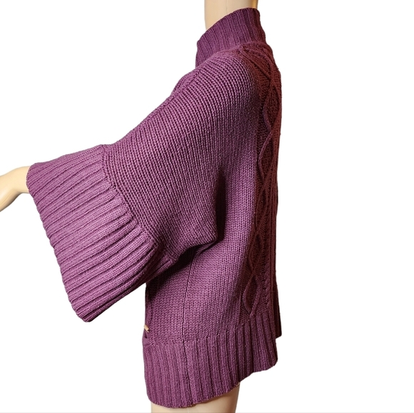 Roots lambswool-blend knit sweater zip cardigan. Pockets. 3/4 sleeve. XS. - Picture 4 of 16